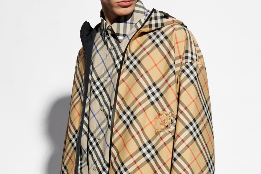 Trendy Check Pattern Waterproof Coat