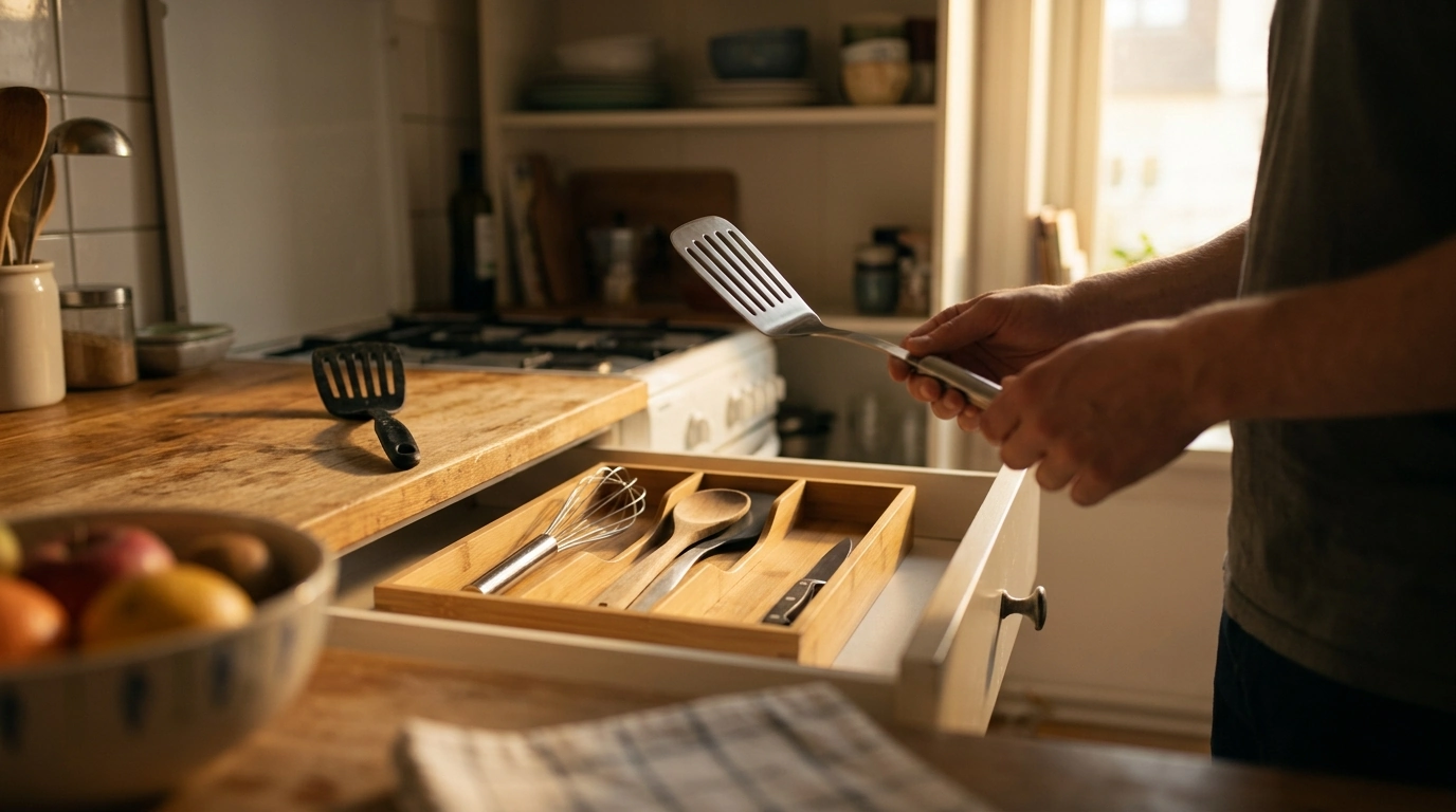 One In, One Out: Utensil Drawer Rules for Tight Space